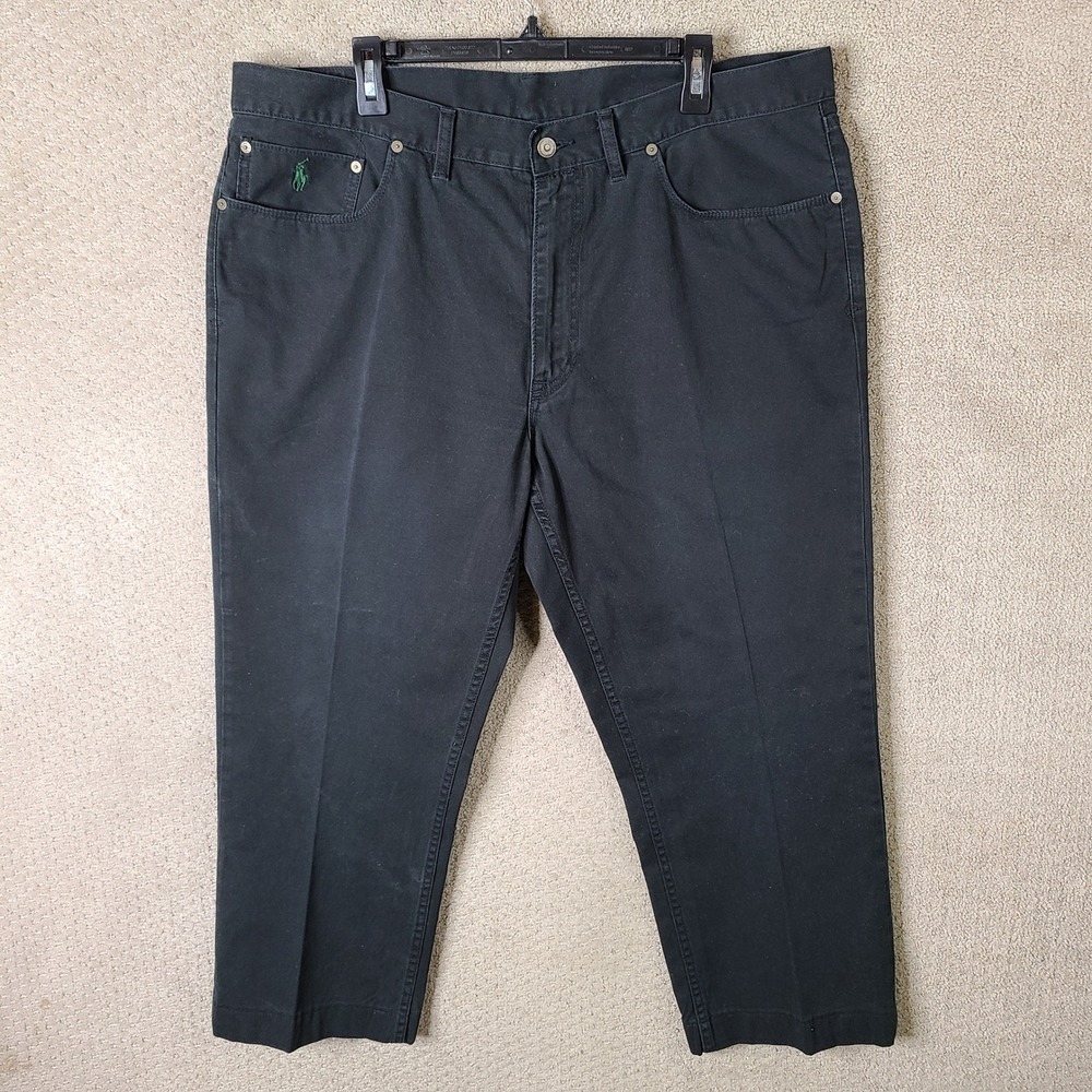 Polo Ralph Lauren Pants Mens 40x30 (40x26) Black 650 Straight Fit 5 Pocket Chino